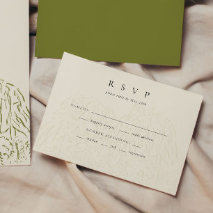 Tarjeta de RSVP de boda con arte de línea del Parq
