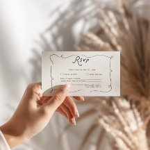 Tarjeta de RSVP de Boda con Caligrafía Caprichosa