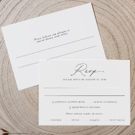 Tarjeta de RSVP de Boda con Caligrafía Delicada