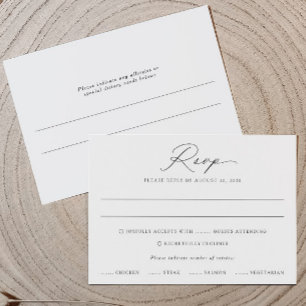 Tarjeta de RSVP de Boda con Caligrafía Delicada