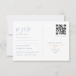 Tarjeta de RSVP de boda con código QR de doble fun