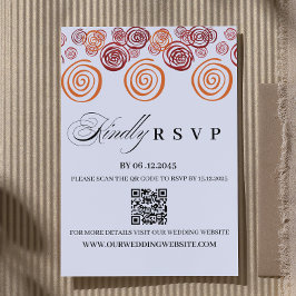 Tarjeta de RSVP de boda con código QR de forma afr