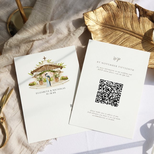 Tarjeta de RSVP de boda con código QR | Hacienda M (Subido por el creador)