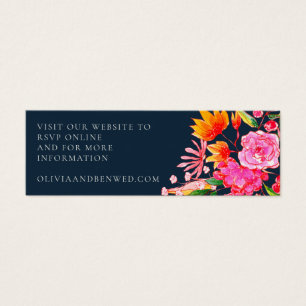 Tarjeta de RSVP de Boda con Flores de Acuarela Ros