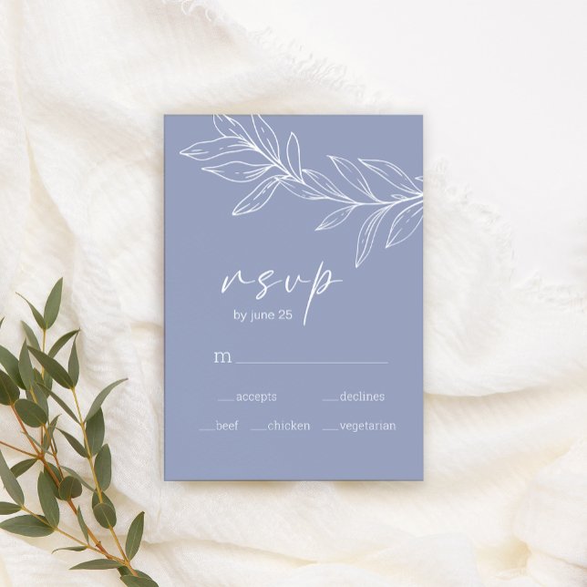 Tarjeta de RSVP de Boda con Flores de Vinca menor (Subido por el creador)