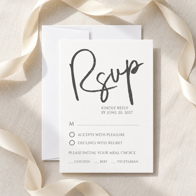 Tarjeta de RSVP de boda con letra caprichosa sin n (Whimsical Script Nothing Fancy Wedding RSVP Card
)
