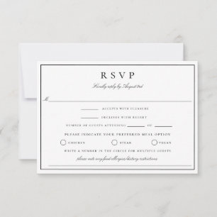 Tarjeta de RSVP de boda con monograma de cresta bo