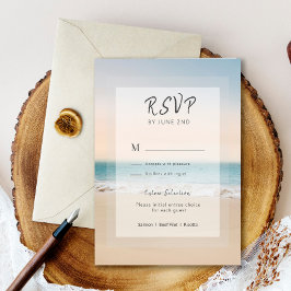 Tarjeta de RSVP de boda con opciones de menú para 