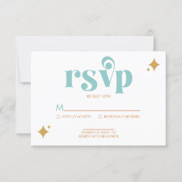 Tarjeta de RSVP de Boda con Paleta Playera Retro M