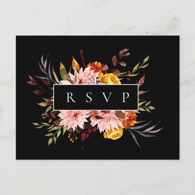 Tarjeta de RSVP de boda con solicitud de canción d (Anverso)