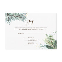 Tarjeta de RSVP de Boda Corona de Invierno