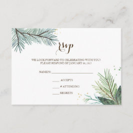 Tarjeta de RSVP de Boda Corona de Invierno