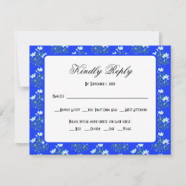 Tarjeta de RSVP de Boda Crocus Azul