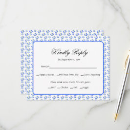 Tarjeta de RSVP de Boda de Campanillas Azules