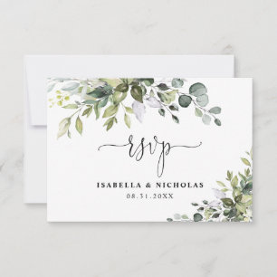 Tarjeta de RSVP de Boda de Eucalipto