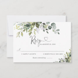 Tarjeta de RSVP de Boda de Eucalipto