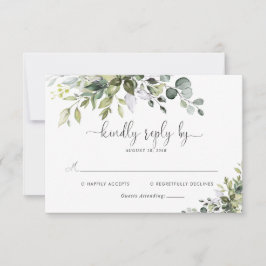 Tarjeta de RSVP de Boda de Eucalipto