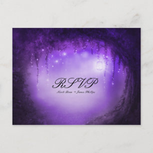 Tarjeta de RSVP de Boda de Fantasía del Bosque Enc