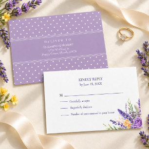 Tarjeta de RSVP de boda de flor silvestre amarilla