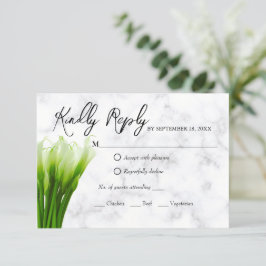 Tarjeta de RSVP de boda de flores de lirio de cala