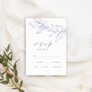 Tarjeta de RSVP de Boda de Flores de Vinca menor
