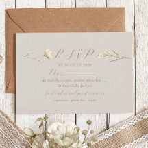Tarjeta de RSVP de boda de flores silvestres boho 