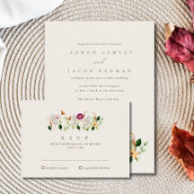 Tarjeta de RSVP de Boda de Flores Silvestres Capri