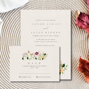 Tarjeta de RSVP de Boda de Flores Silvestres Capri