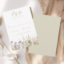 Tarjeta de RSVP de Boda de Flores Silvestres de Pr