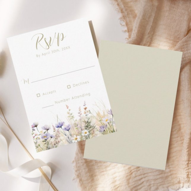 Tarjeta de RSVP de Boda de Flores Silvestres de Pr (Subido por el creador)