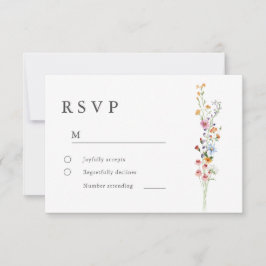 Tarjeta de RSVP de Boda de Flores Silvestres Minim