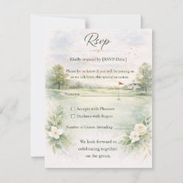 Tarjeta de RSVP de Boda de Golf | Salida Inicial p