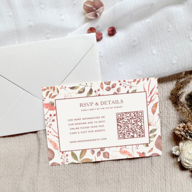 Tarjeta de RSVP de Boda de Hojas Suaves de Otoño (Subido por el creador)