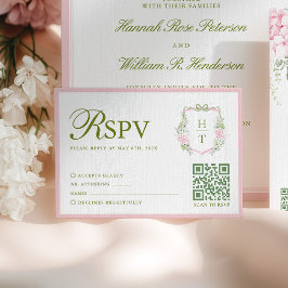 Tarjeta de RSVP de boda de Hortensia Rosa
