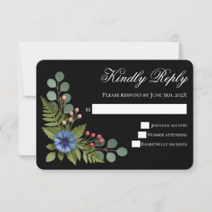 Tarjeta de RSVP de Boda de Jardín de Flor Silvestr