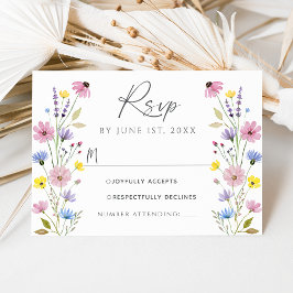 Tarjeta de RSVP de Boda de Jardín Romántico Boho c