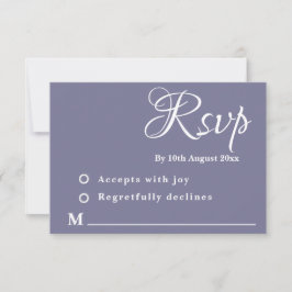 Tarjeta de RSVP de boda de lavanda polvorienta