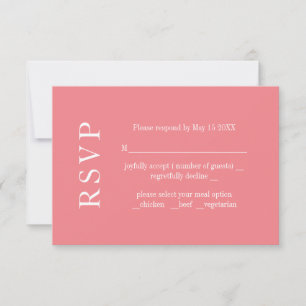 Tarjeta de RSVP de boda de minimalismo moderno con