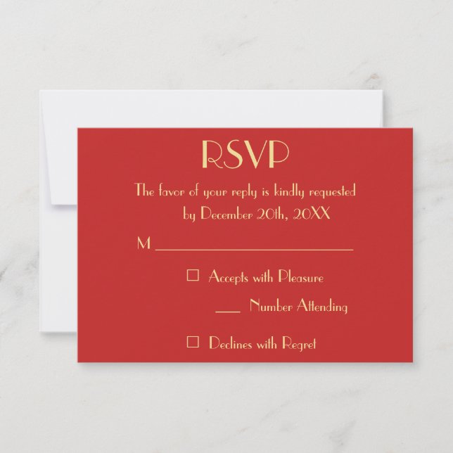 Tarjeta de RSVP de boda de Navidad personalizada m (Anverso)
