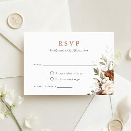 Tarjeta de RSVP de boda de otoño con crema de herr