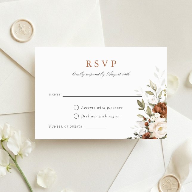 Tarjeta de RSVP de boda de otoño con crema de herr (Subido por el creador)