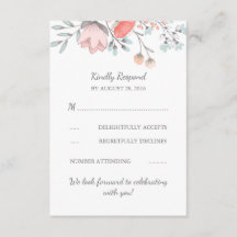 Tarjeta de RSVP de Boda de Ramo Floral Vintage