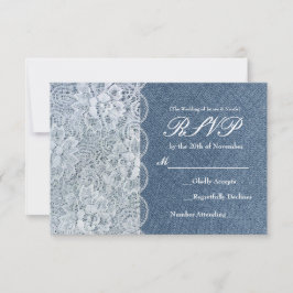 Tarjeta de RSVP de boda de romance rústico de mezc