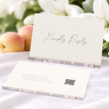 Tarjeta de RSVP de boda Elegant Lily con código QR