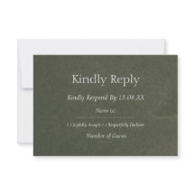 Tarjeta de RSVP de boda elegante moderna verde sal