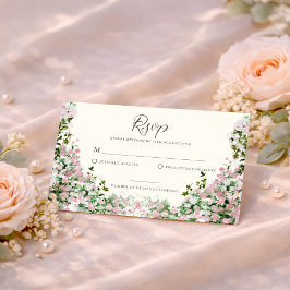 Tarjeta de RSVP de Boda en Jardín de Rosa Elegante