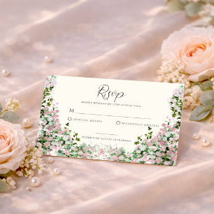 Tarjeta de RSVP de Boda en Jardín de Rosa Elegante