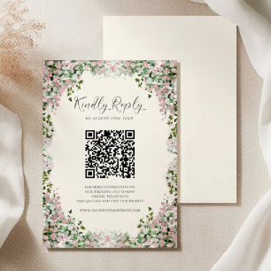 Tarjeta de RSVP de boda en jardín elegante con ton