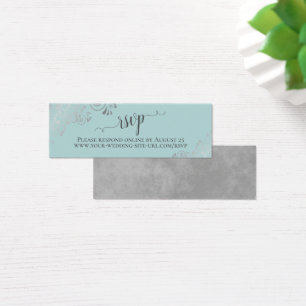 Tarjeta de RSVP de boda en línea con detalles plat