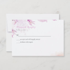 Tarjeta de RSVP de Boda Floral Boho Moderno Rosa